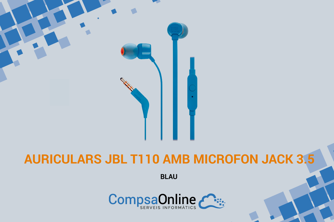 AURICULARS JBL T110 AMB MICROFON JACK 3.5 BLAU