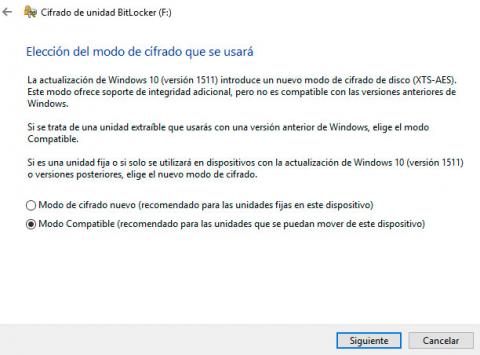 Cifrar disco con BitLocker