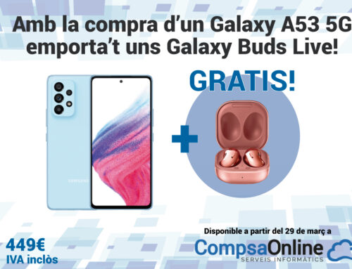 Compra un Samsung Galaxy A53-5G i emporta’t uns Auriculas Galaxy Buds Live de regal!