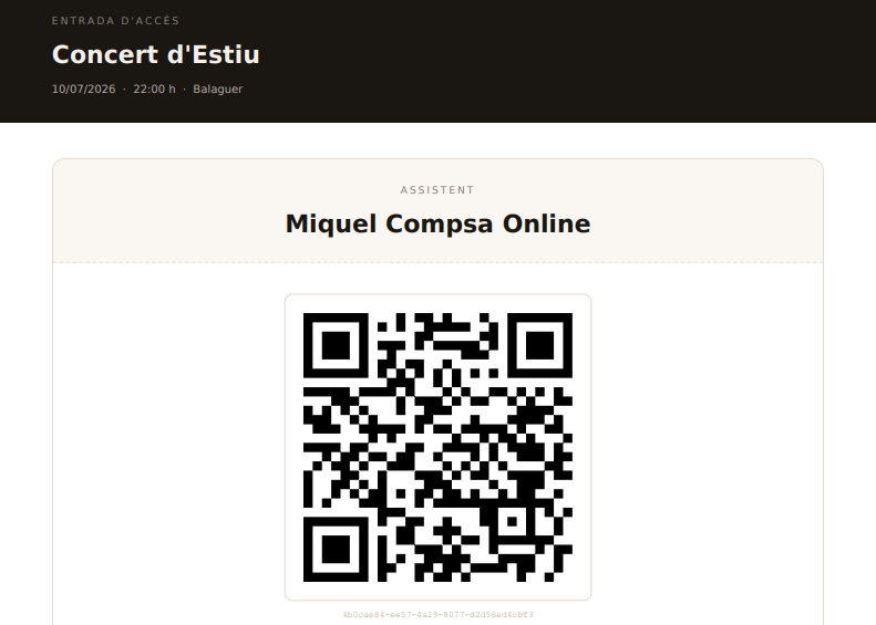 Entrada amb codi QR