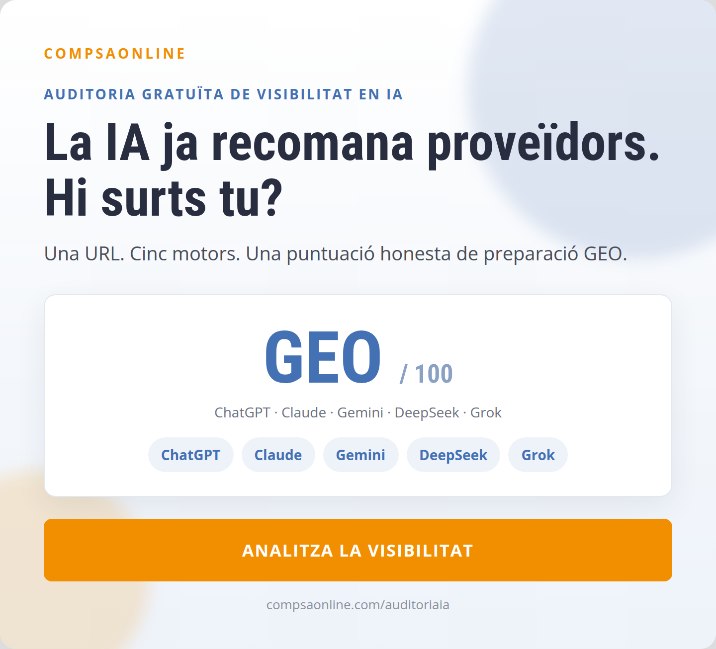 Auditoria gratuïta de visibilitat en IA
